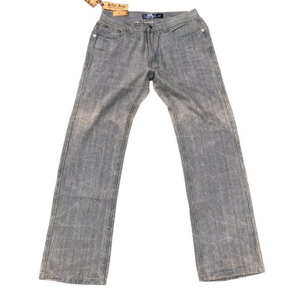 Brand New Reflex Embroidered Jeans Size 32 Gray - Picture 4 of 7